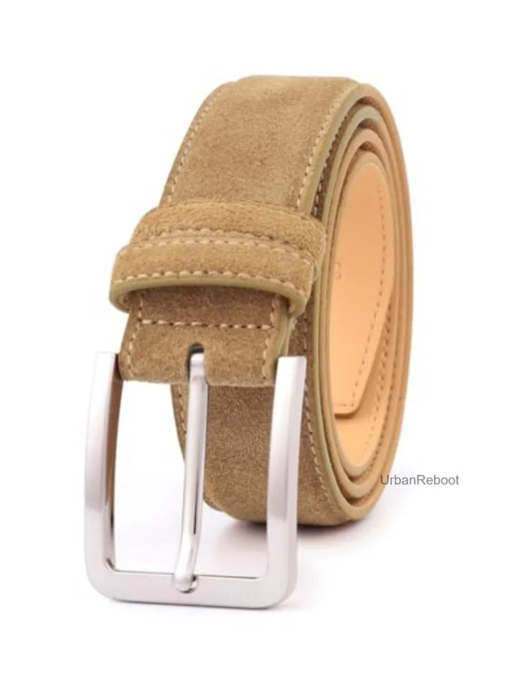Men's Genuine Suede Leather Belt 1 3/8